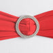 5 pack | 5"x14" Red Spandex Stretch Chair Sash with Silver Diamond Ring Slide Buckle#whtbkgd