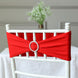 5 pack | 5"x14" Red Spandex Stretch Chair Sash with Silver Diamond Ring Slide Buckle
