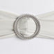 5 pack | 5"x14" Silver Spandex Stretch Chair Sash with Silver Diamond Ring Slide Buckle#whtbkgd
