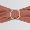 5 Pack | Terracotta Spandex Stretch Chair Sashes with Silver Diamond Ring Slide Buckle#whtbkgd