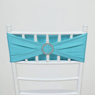 Turquoise Spandex Stretch Chair Sashes for All Occasions