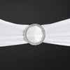 5 pack | 5"x14" White Spandex Stretch Chair Sash with Silver Diamond Ring Slide Buckle#whtbkgd