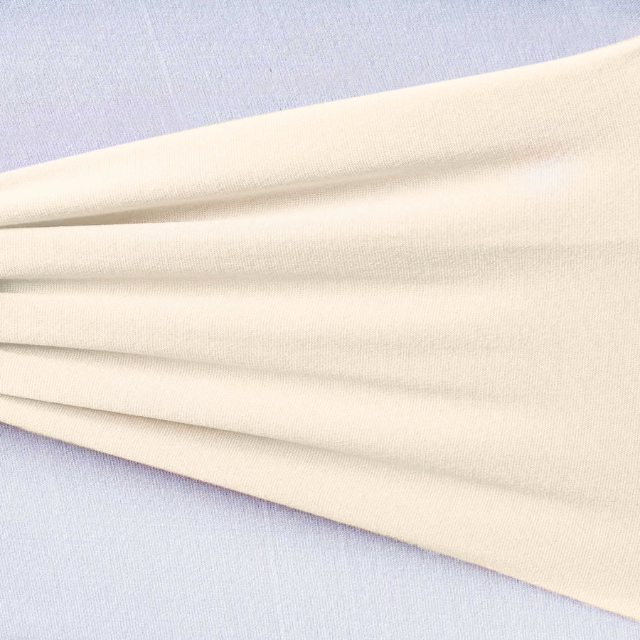 5 Pack | Beige Spandex Stretch Chair Sashes | 5x12inch#whtbkgd