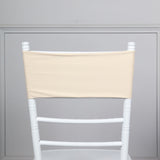 5 Pack | Beige Spandex Stretch Chair Sashes | 5x12inch