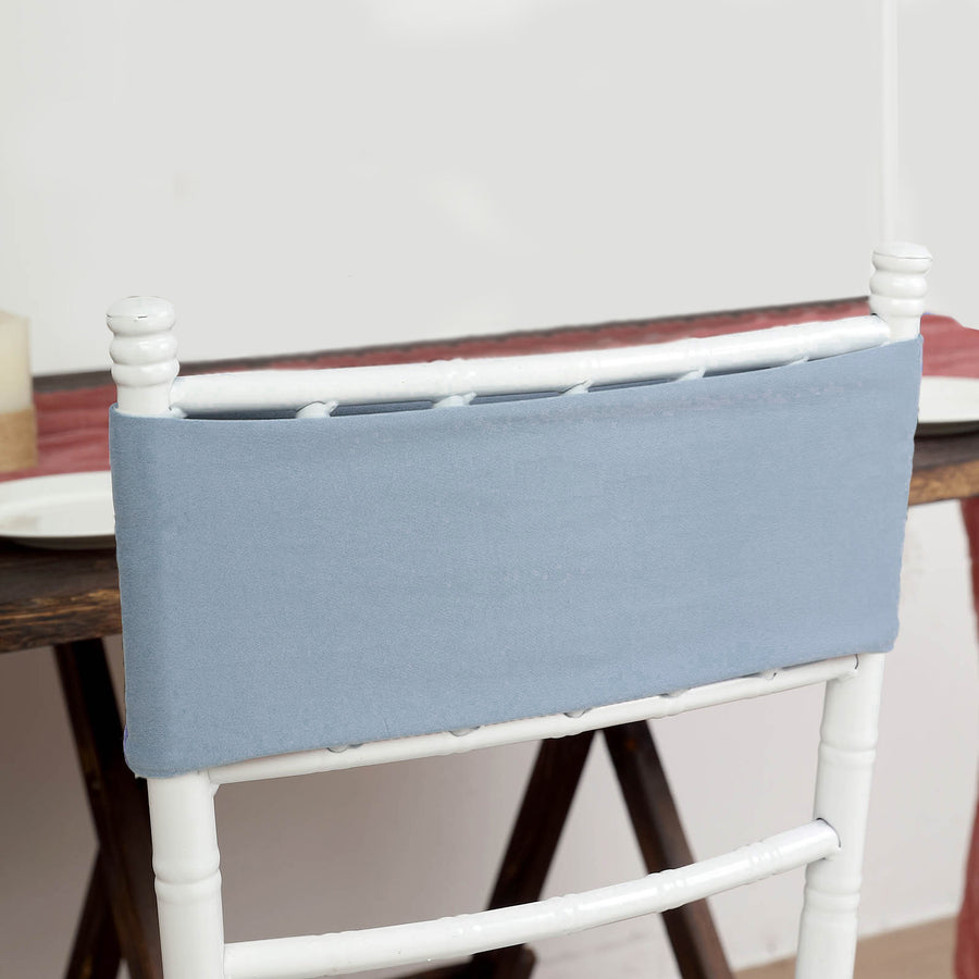 5 Pack | 5inch x 12inch Dusty Blue Spandex Stretch Chair Sash