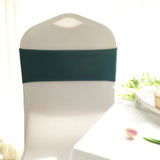 5 Pack | Hunter Emerald Green Spandex Stretch Chair Sashes | 5x12inch
