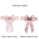 5 Pack | Blush | Reversible Chair Sashes with Buckle | Double Sided Pre-tied Bow Tie Chair Bands | Satin & Faux Leather