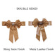 5 Pack | Gold | Reversible Chair Sashes with Buckle | Double Sided Pre-tied Bow Tie Chair Bands | Satin & Faux Leather