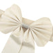 5 Pack | Ivory | Reversible Chair Sashes with Buckle | Double Sided Pre-tied Bow Tie Chair Bands | Satin & Faux Leather#whtbkgd