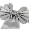 5 Pack | Silver | Reversible Chair Sashes with Buckle | Double Sided Pre-tied Bow Tie Chair Bands | Satin & Faux Leather#whtbkgd