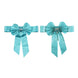 5 Pack | Turquoise | Reversible Chair Sashes with Buckle | Double Sided Pre-tied Bow Tie Chair Bands | Satin & Faux Leather
