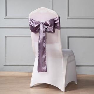 Create a Stunning Atmosphere with Amethyst Satin Chair Sashes