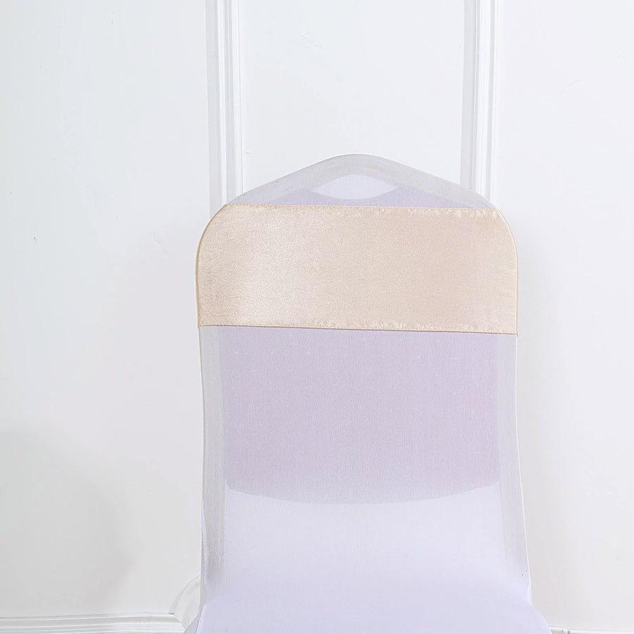 5 pack | 6" x 106" Beige Satin Chair Sash