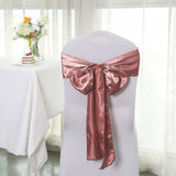 5 Pack | Cinnamon Rose Satin Chair Sashes - 6inch x 106inch