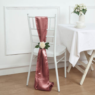 Create a Stunning Event Decor with Bulk Cinnamon Rose Satin Chair Sashes