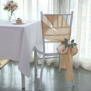 Create a Luxurious Atmosphere with Nude Satin Chair Sashes