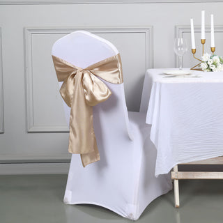 Add Elegance to Your Event with Nude Satin Chair Sashes