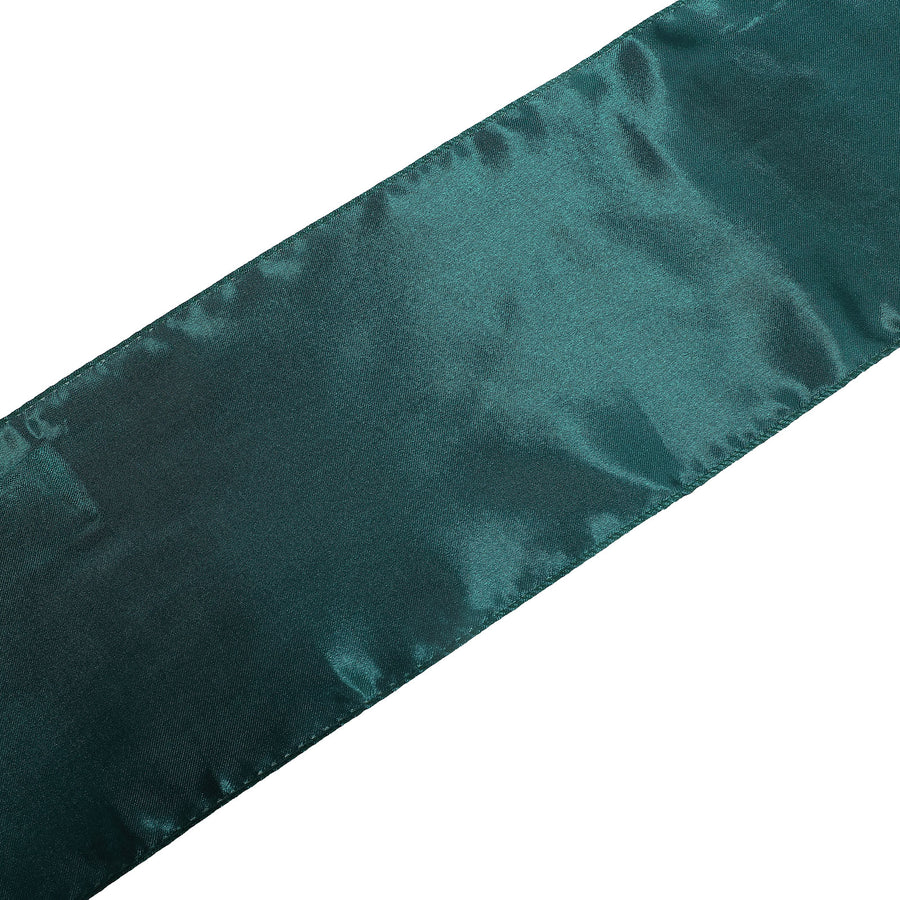 5 Pack | Peacock Teal Satin Chair Sashes - 6x106inch