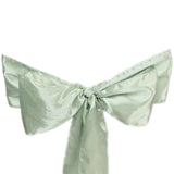 5 pack - 6inch x 106inch Sage Green Satin Chair Sashes#whtbkgd
