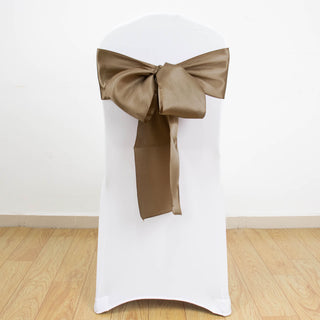 Enhance Your Event with Taupe Satin Chair Sashes