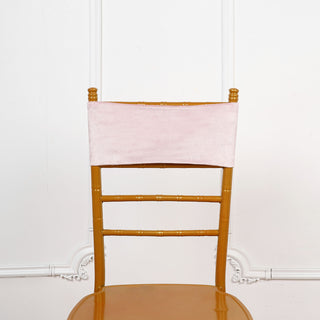 Add Elegance with Blush Velvet Ruffle Stretch Chair Sashes