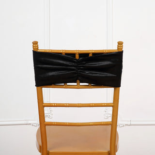 Elevate Your Event with Black Velvet Ruffle Stretch Chair Sashes