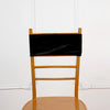 5 Pack Black Velvet Ruffle Stretch Chair Sashes, Decorative Velvet Chair Bands
