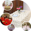 14FT Wholesale Rosette 3D Satin Table Skirt For Restaurant Party Event Decoration - RED