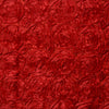 14FT Wholesale Rosette 3D Satin Table Skirt For Restaurant Party Event Decoration - RED#whtbkgd