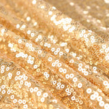 17ft Glitzy Gold Sequin Pleated Satin Table Skirt With Top Velcro Strip#whtbkgd