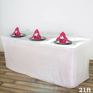 Elevate Your Event Decor with White Sequin Table Skirts