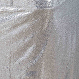 Wholesale Wedding Party Glitzy Sequin Table Skirt - Silver- 17FT#whtbkgd