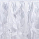 14FT White Curly Willow Taffeta Table Skirt#whtbkgd