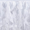 17FT White Curly Willow Taffeta Table Skirt#whtbkgd