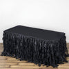 21FT Wholesale Black Enchanting Pleated Curly Willow Taffeta Wedding Party Table Skirt
