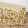 21FT Champagne Curly Willow Taffeta Table Skirt