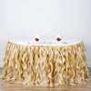 21ft Enchanting Curly Willow Taffeta Table Skirt - Champagne