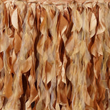 21ft Enchanting Curly Willow Taffeta Table Skirt - Gold#whtbkgd