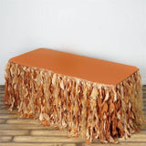 21FT Gold Curly Willow Taffeta Table Skirt