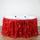 14ft Enchanting Curly Willow Taffeta Table Skirt - Red