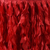 17ft Enchanting Curly Willow Taffeta Table Skirt - Red#whtbkgd