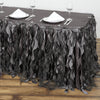 17FT Charcoal Grey Curly Willow Taffeta Table Skirt