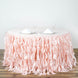 21FT Rose Gold | Blush Curly Willow Taffeta Table Skirt