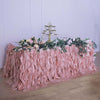 14FT Dusty Rose Curly Willow Taffeta Table Skirt