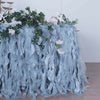 14FT Dusty Blue Curly Willow Taffeta Table Skirt
