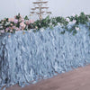 14FT Dusty Blue Curly Willow Taffeta Table Skirt