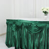 14ft Hunter Emerald Green Pleated Satin Double Drape Table Skirt