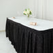 17ft Black Metallic Shimmer Tinsel Spandex Pleated Table Skirt with Top Velcro Strip