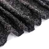 17ft Black Metallic Shimmer Tinsel Spandex Pleated Table Skirt with Top Velcro Strip