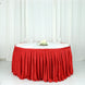 17ft Red Metallic Shimmer Tinsel Spandex Pleated Table Skirt with Top Velcro Strip